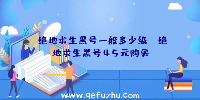 「绝地求生黑号一般多少级」|绝地求生黑号45元购买